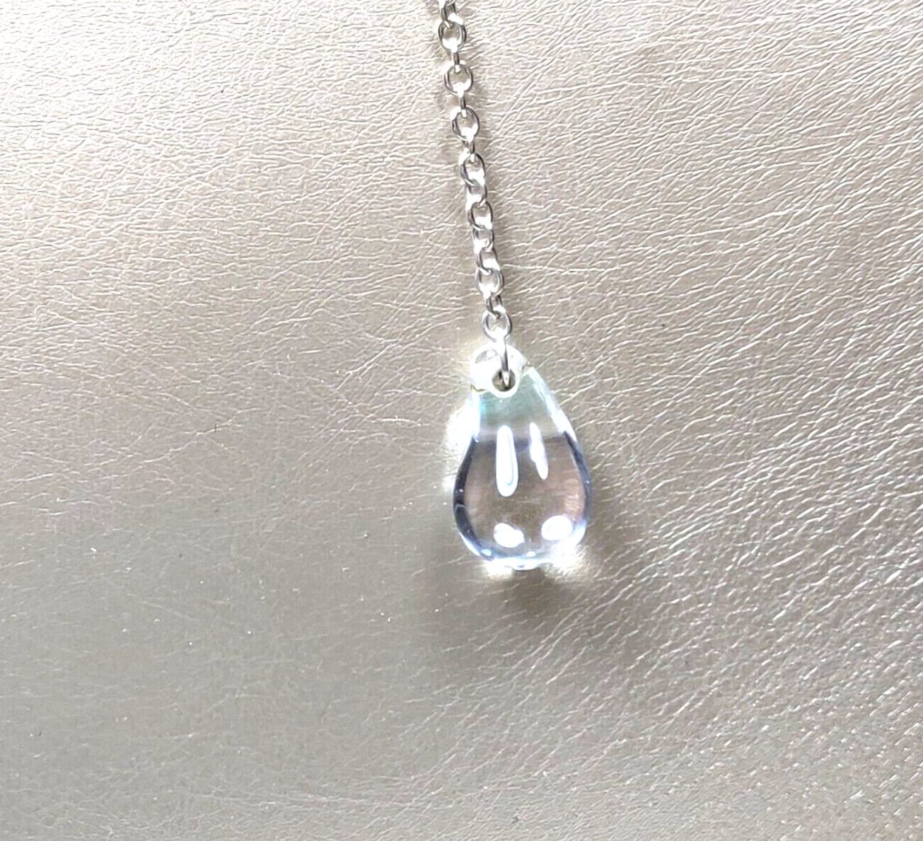 Tiffany & Co Peretti Lariat Large Rock Crystal Teardrop Necklace 22" Silver Rare