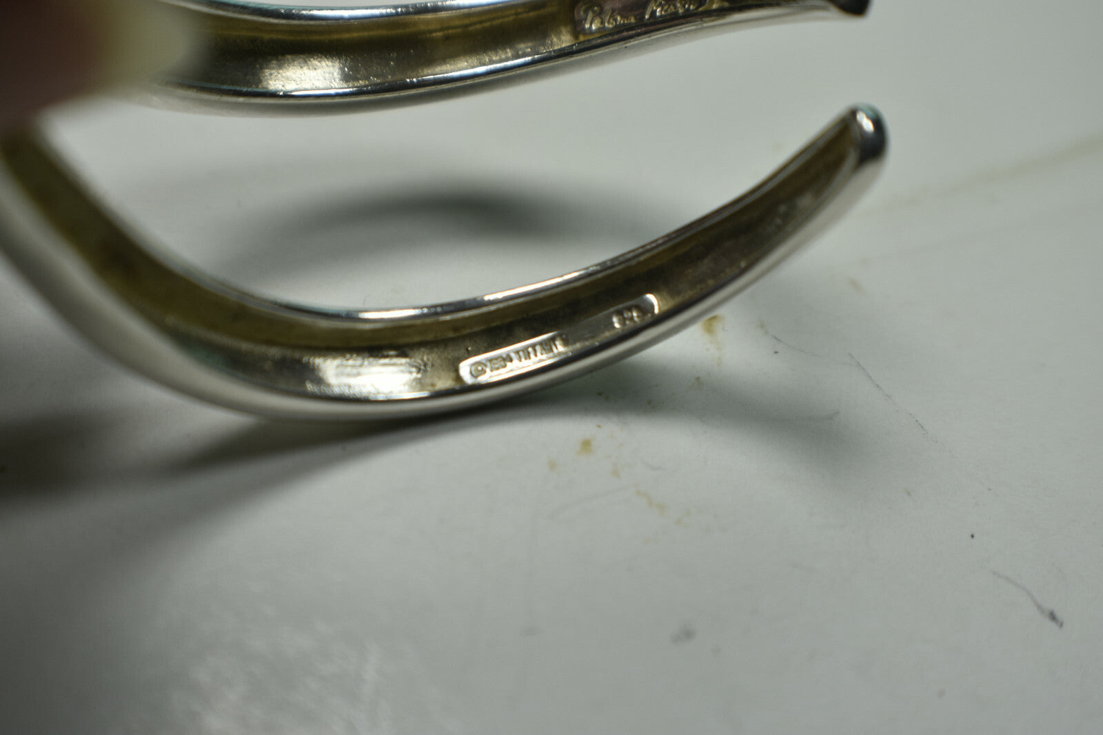 Tiffany & Co Picasso Grafitti X Cuff Bangle Bracelet Silver Pouch & Box