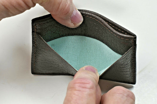 Tiffany & Co '1837' Brown Grain Leather Card Case Wallet w Orig Box
