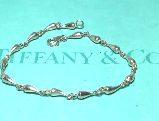 Tiffany &Co Elsa Peretti Rare Continuos Teardrop Bracelet Sterling Silver Vintge