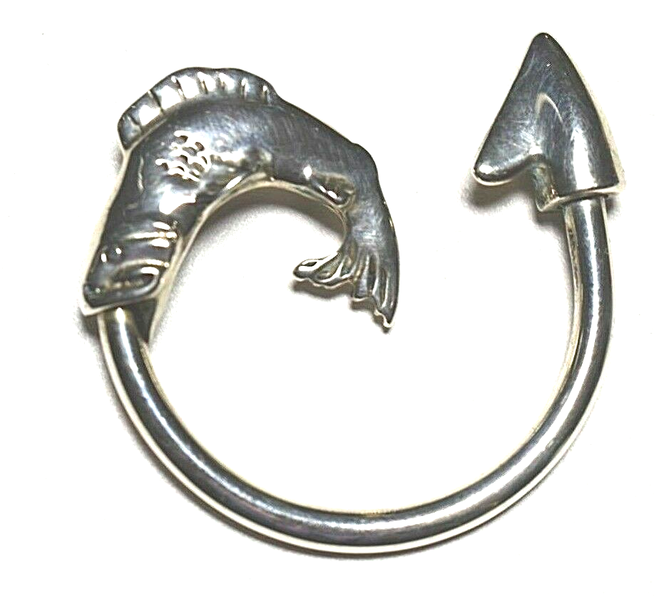 Tiffany & Co. Bass Fish Theme Sterling Silver Key Chain Ring