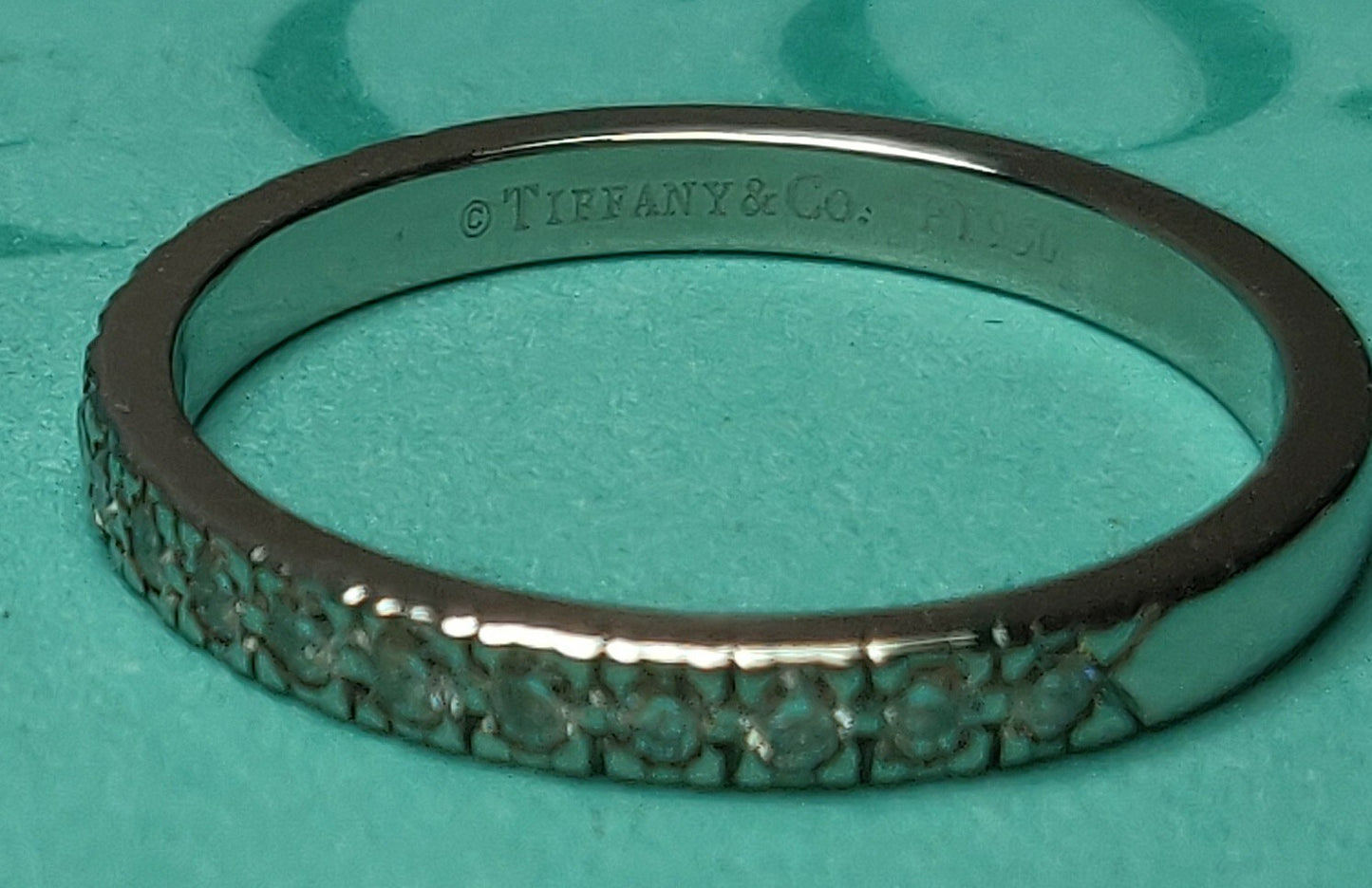 Tiffany & Co. Platinum PT950 Diamond 1/2 Eternity Band Ring New