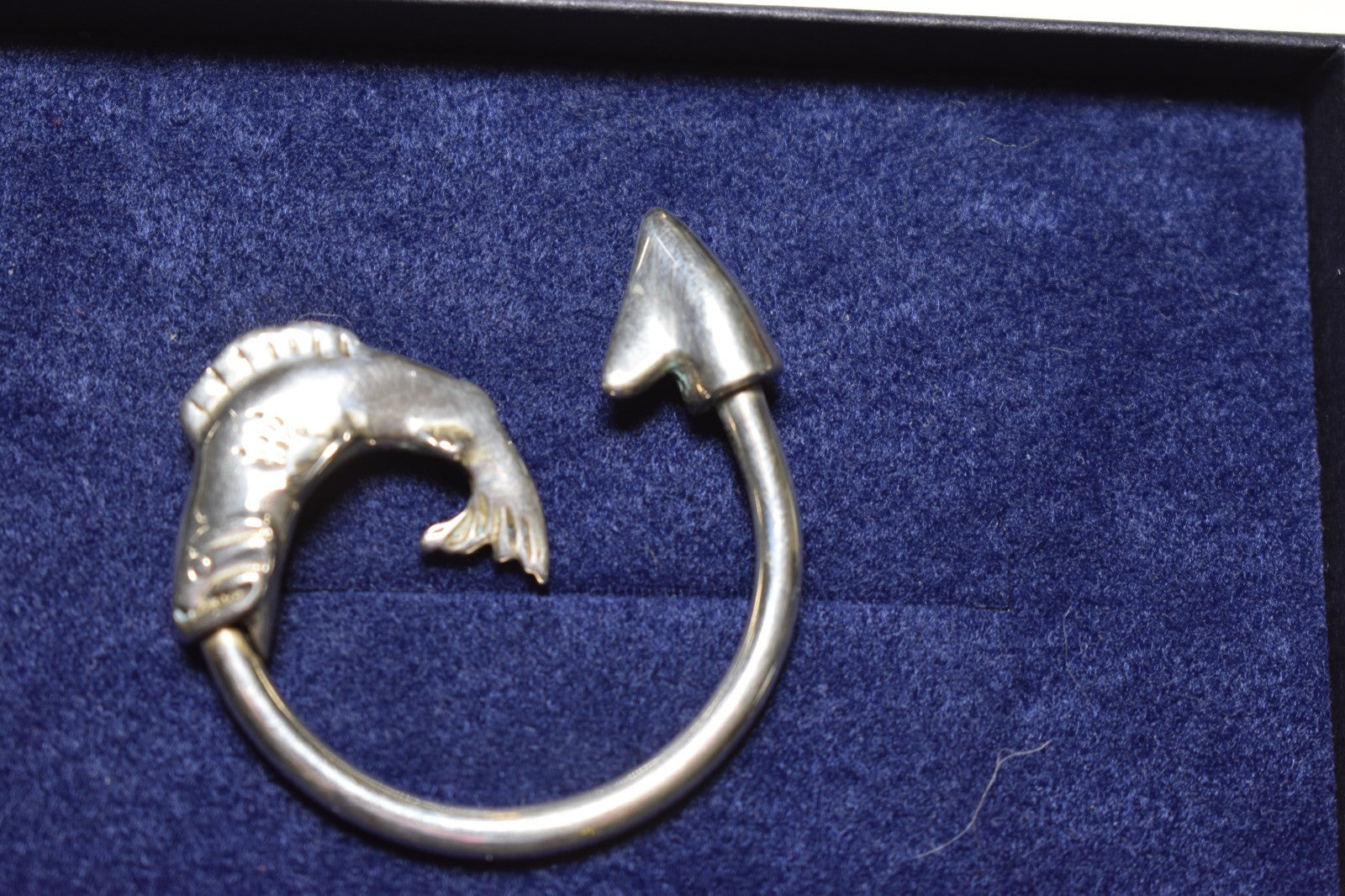 Tiffany & Co. Fish Themed Solid Sterling Silver Key Chain Ring
