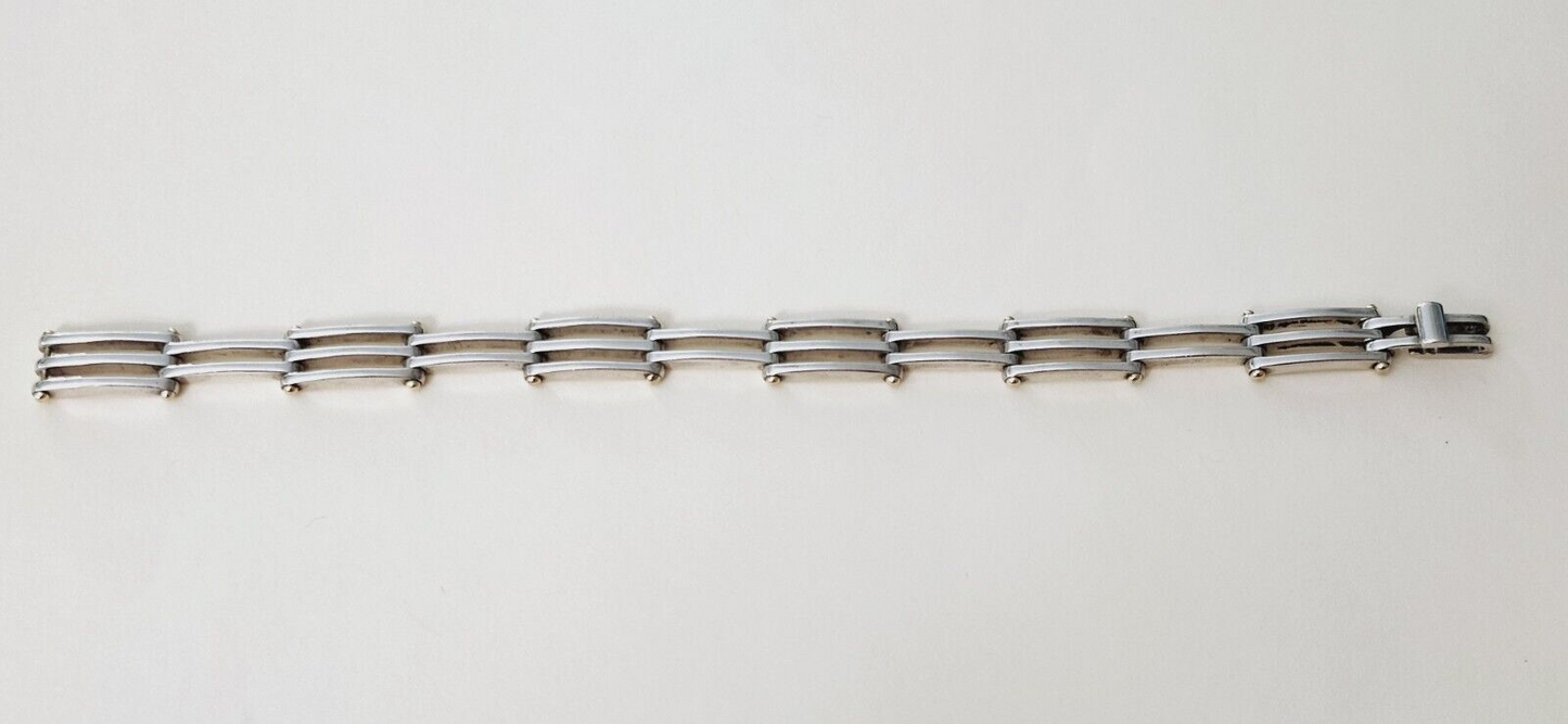 Tiffany & Co Gatelink Gate Link Bracelet 18K Gold & Sterling Silver Rare Unisex