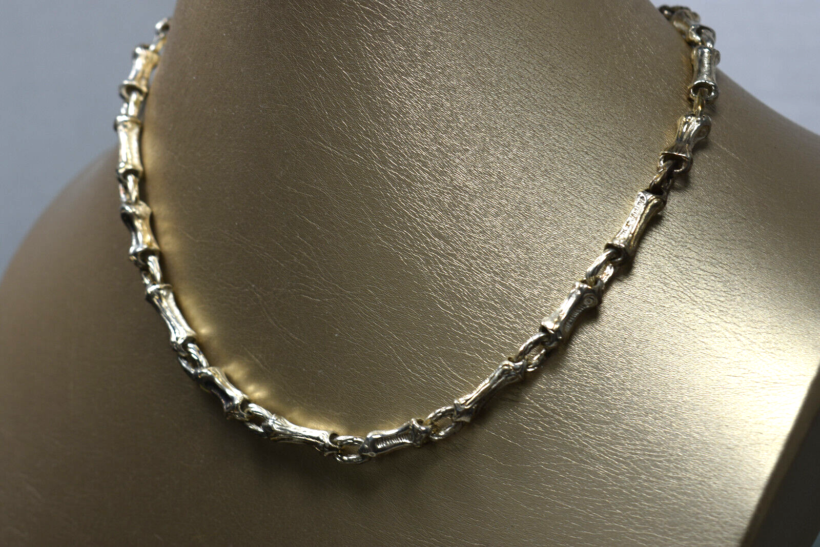 Tiffany & Co "Nature" Bamboo Link Chain Necklace, Vintage '96 Pouch