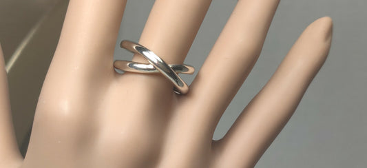 Tiffany & Co Cross Over X Double Band Size 6.5 Ring Sterling Silver .925
