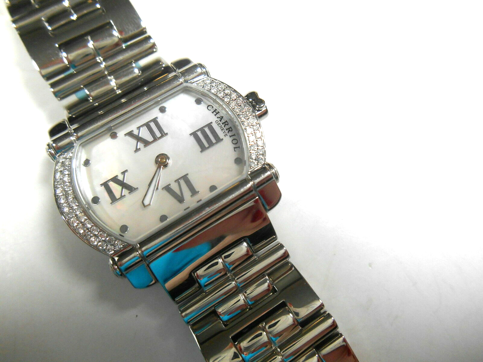 Ladies Phillipe Charriol Actor Diamond Watch Pearl Face Swiss Made, $7K RARE