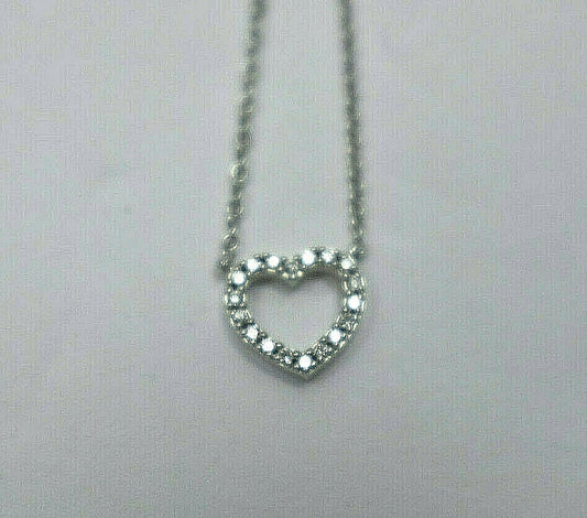 Tiffany & Co Metro 18K Gold Mini Heart Diamond Pendant 16" with Pouch