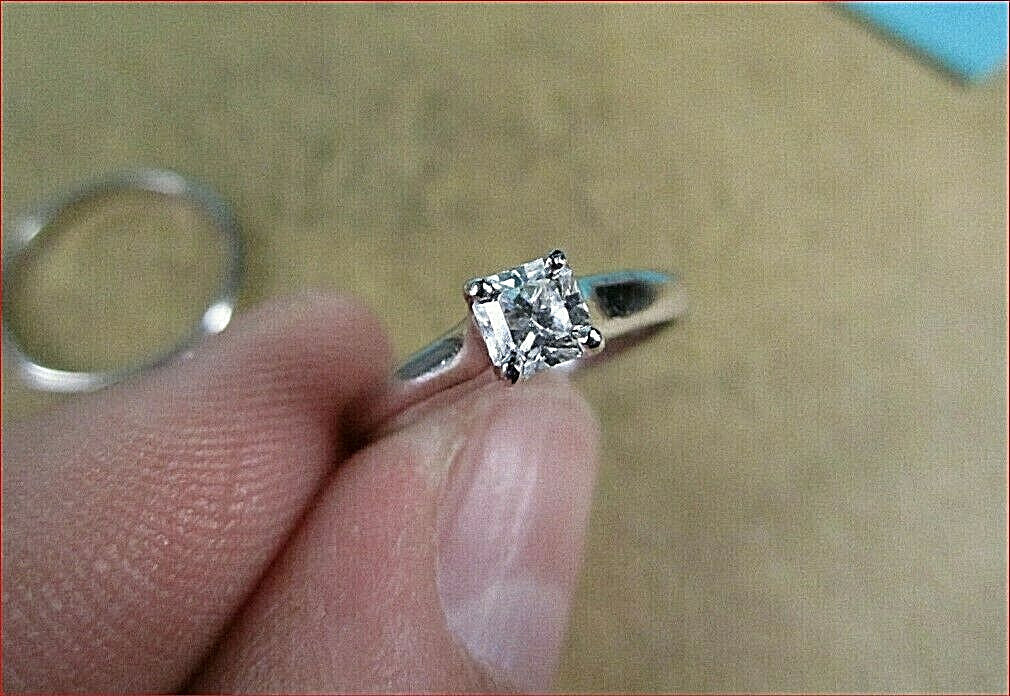 Tiffany & Co Platinum .40ct Lucida Diamond Engagement Wedding Band Rings Set