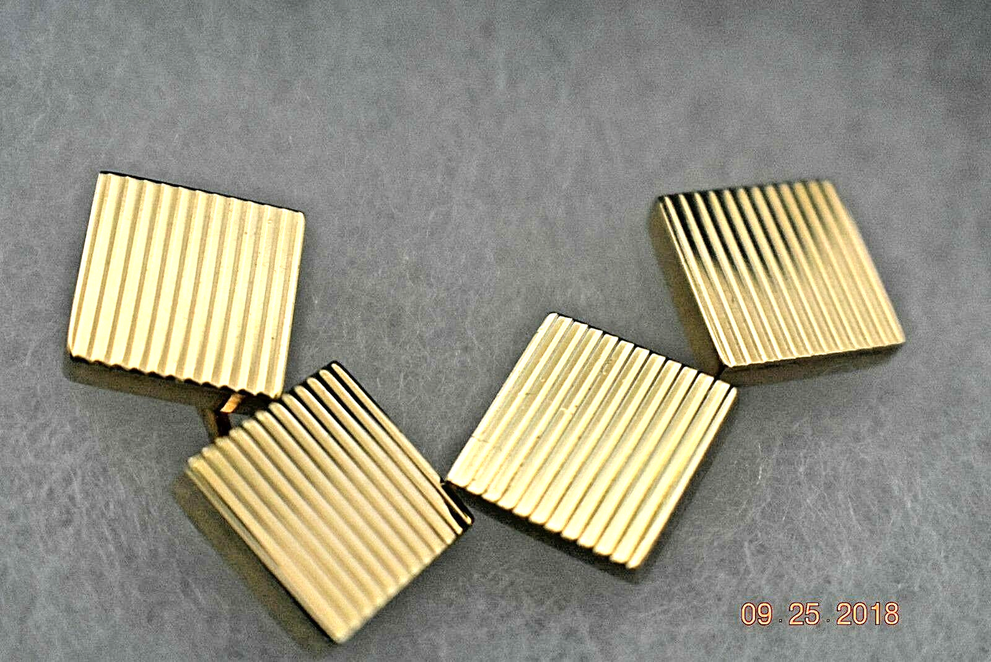 Tiffany & Co Silver & Gold Bar Cufflinks Cuff Links & Pouch