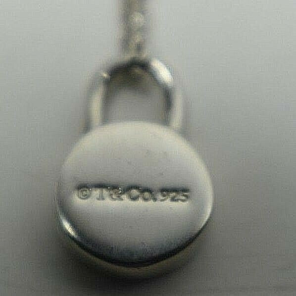 Tiffany & Co. 1837 Diamond Round Padlock Necklace Charm Pendant Sterling ($875) 