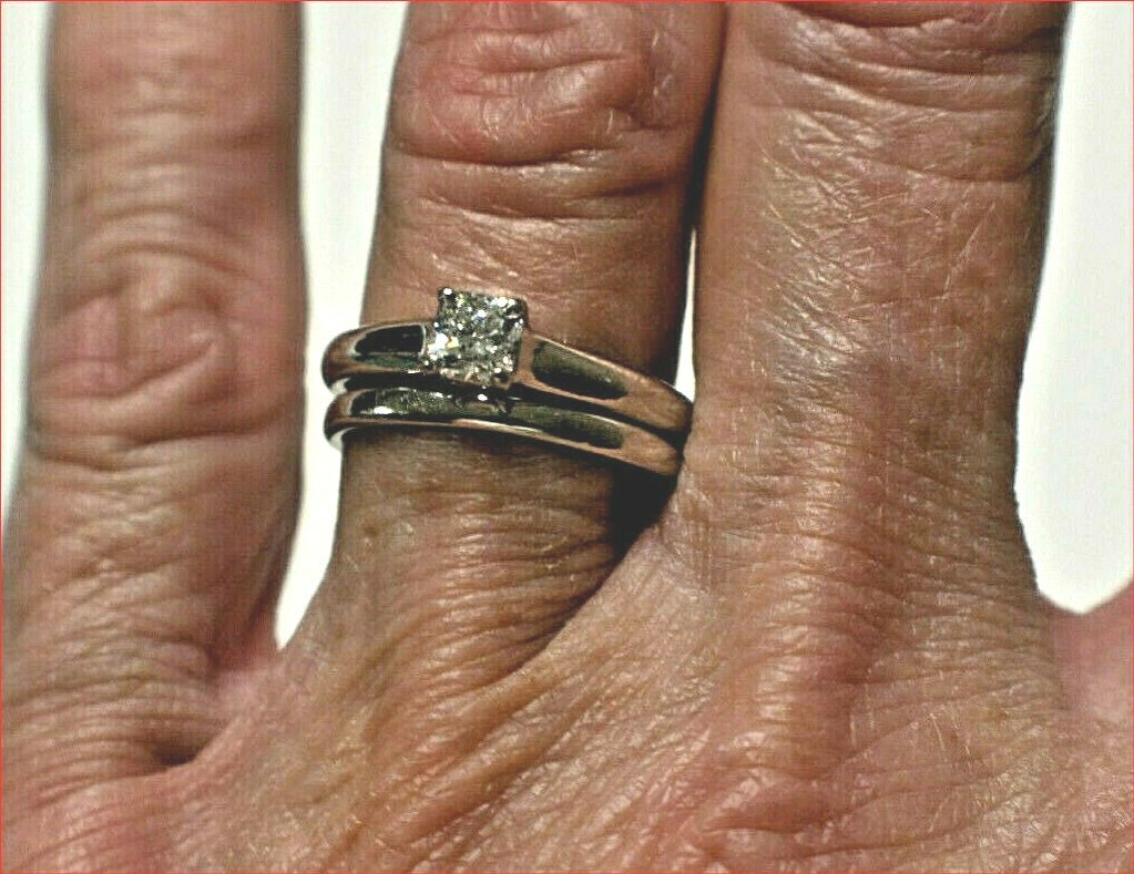 Tiffany & Co Platinum .40ct Lucida Diamond Engagement Wedding Band Rings Set