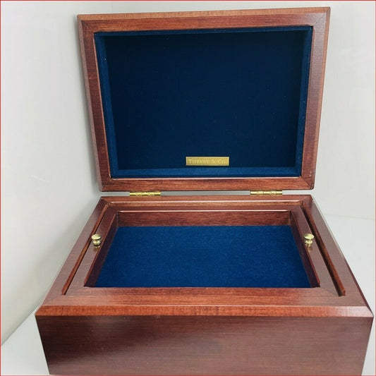 Tiffany & Co Cherry Wood Mens or Ladies Jewelry or Watch Box, Beautiful!