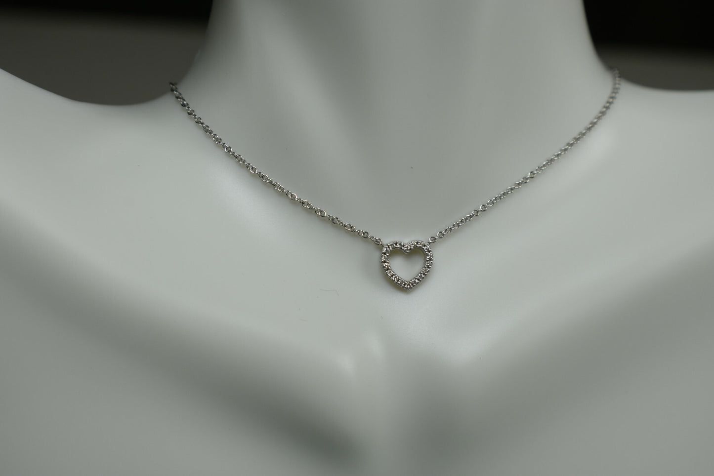 Tiffany & Co Metro 18K Gold Mini Heart Diamond Pendant 16" with Pouch