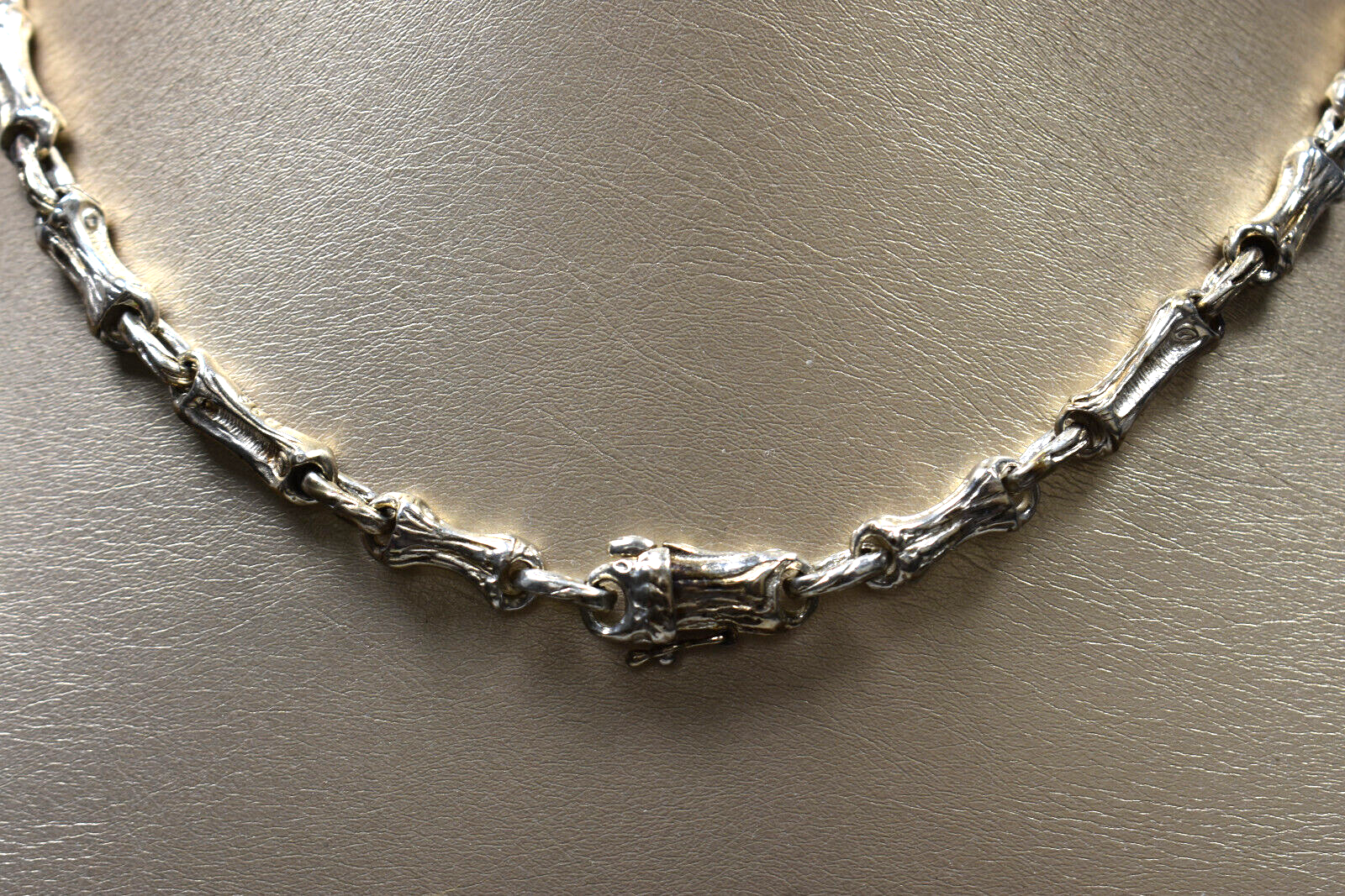 Tiffany & Co "Nature" Bamboo Link Chain Necklace, Vintage '96 Pouch