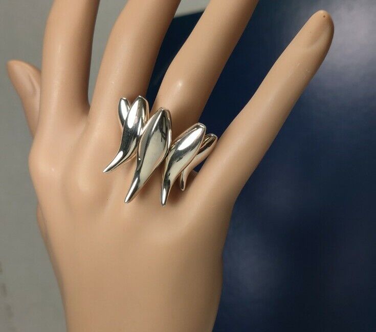 Rare Tiffany & Co Frank GEHRY Five Fish Sterling Silver Size 6.5 Pouch Authentic