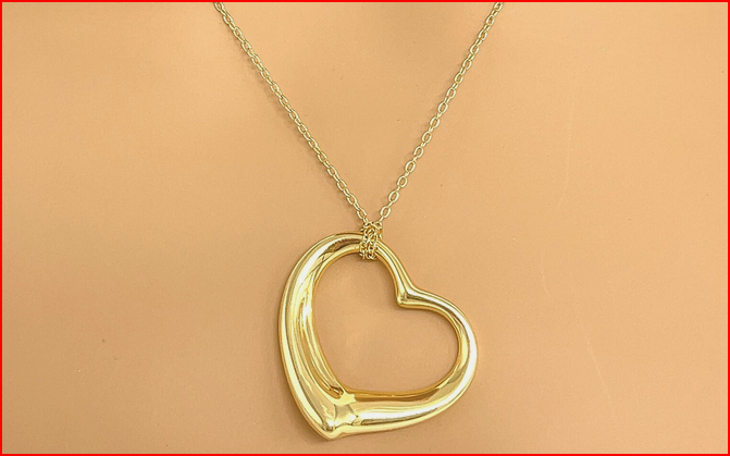 Tiffany & Co Peretti 18K Gold Open Heart Extra Large XL 36mm