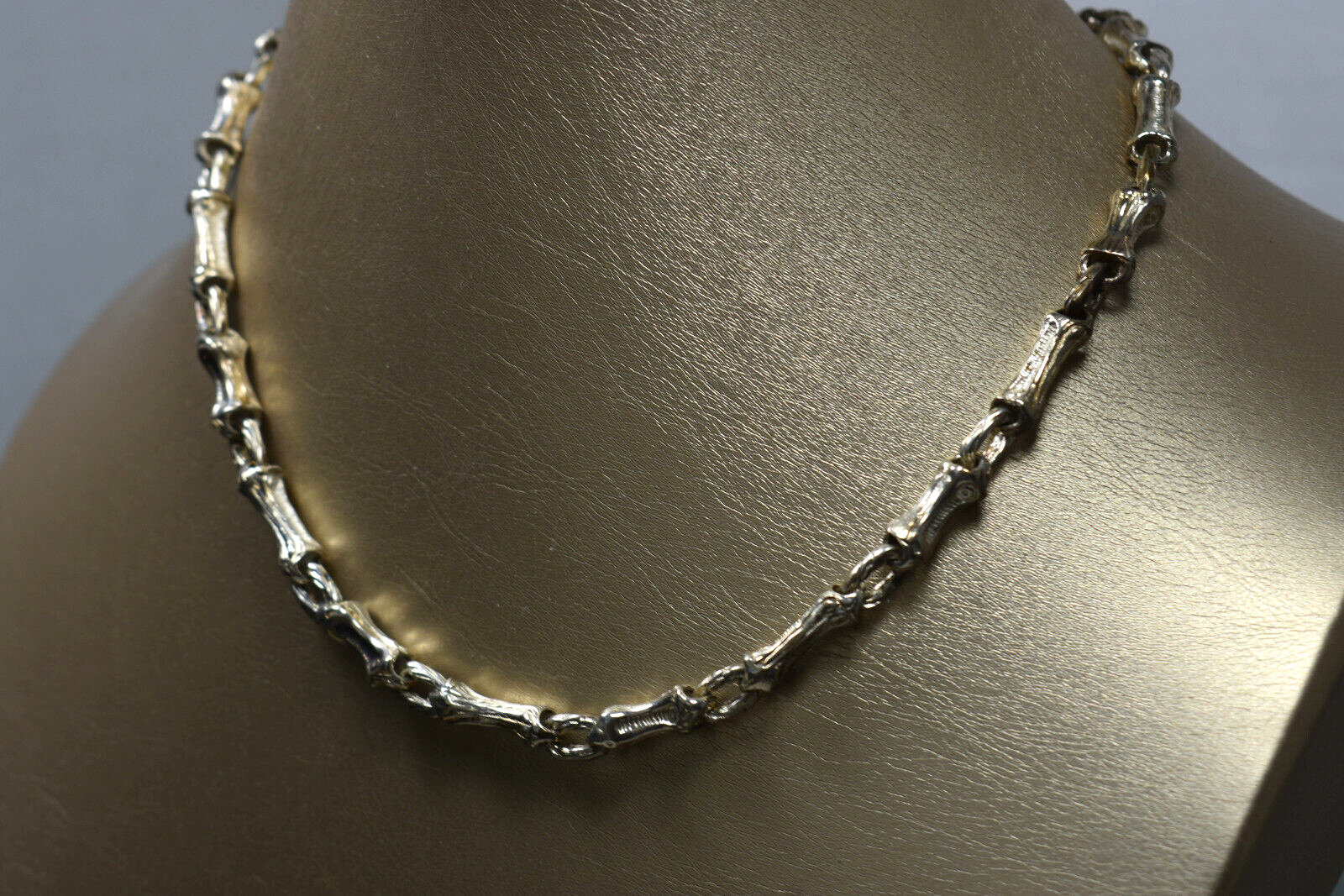 Tiffany & Co "Nature" Bamboo Link Chain Necklace, Vintage '96 Pouch