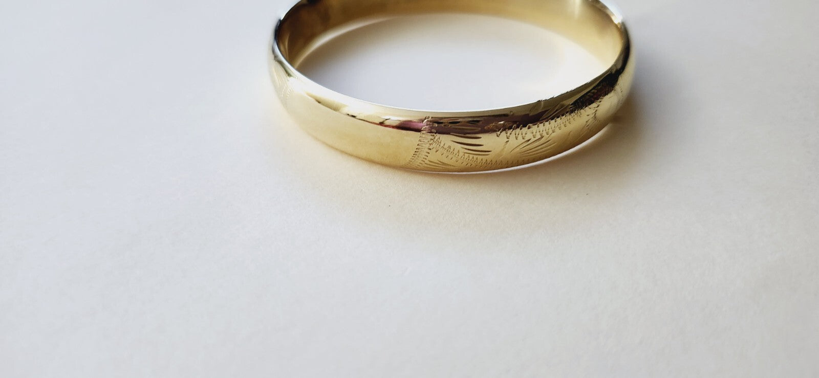 Heavy 13g  14K Gold Engraved Bangle Bracelet - Can be Monogrammed