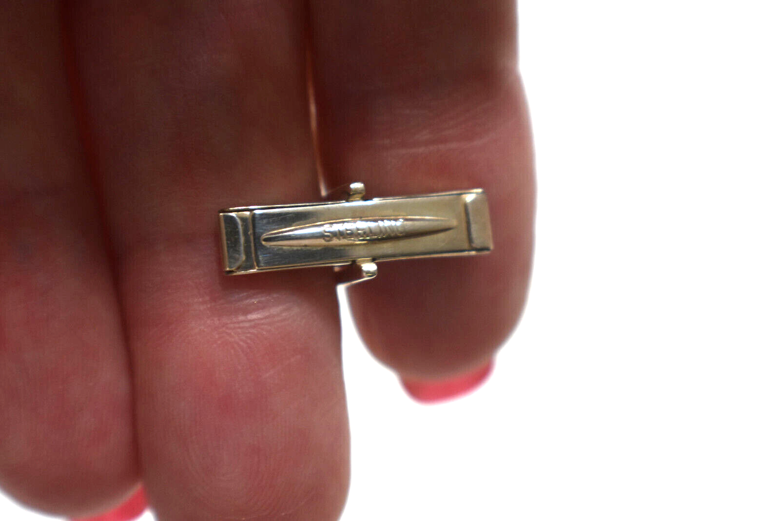 Tiffany & Co Silver & Gold Bar Cuff Links & Pouch Vintage Cufflinks
