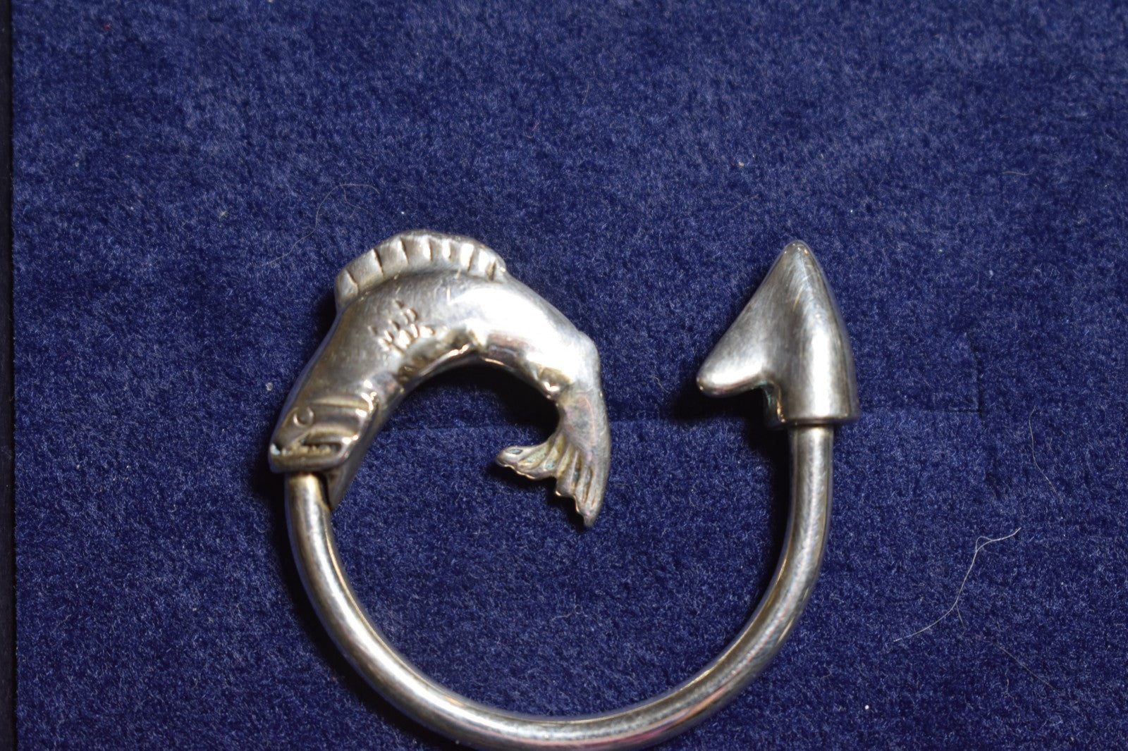 Tiffany & Co. Fish Themed Solid Sterling Silver Key Chain Ring