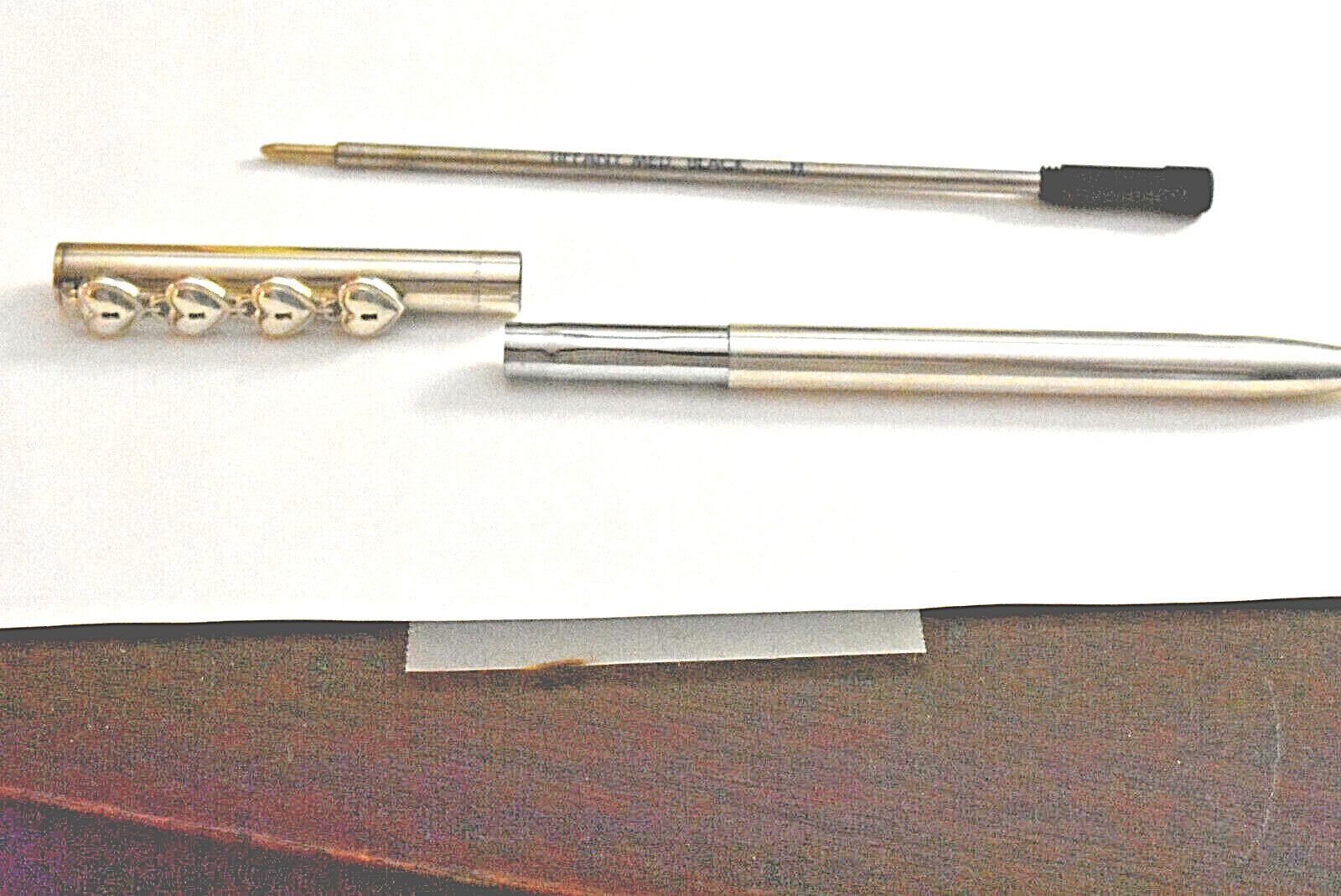 Tiffany & Co 4 Heart Padlocks Ink Pen Sterling Silver Pouch & Box Rare Vintage