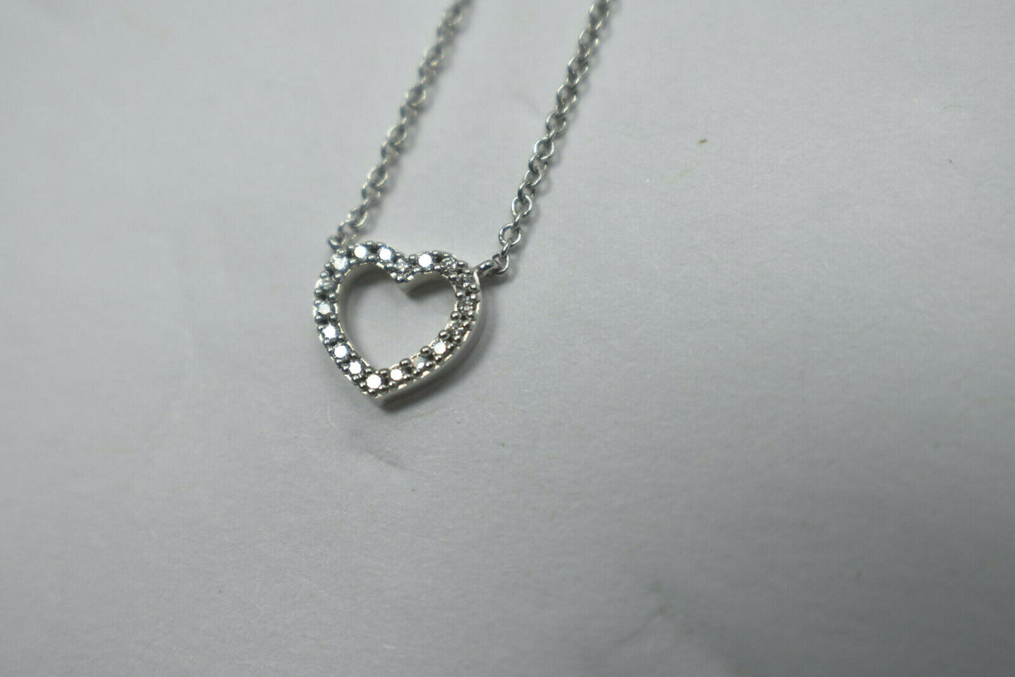 Tiffany & Co Metro 18K Gold Mini Heart Diamond Pendant 16" with Pouch