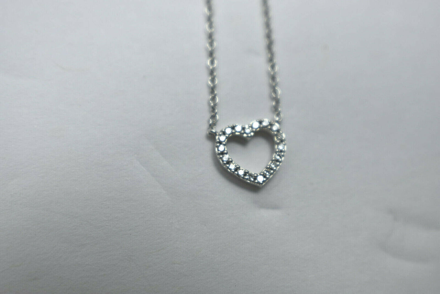 Tiffany & Co Metro 18K Gold Mini Heart Diamond Pendant 16" with Pouch