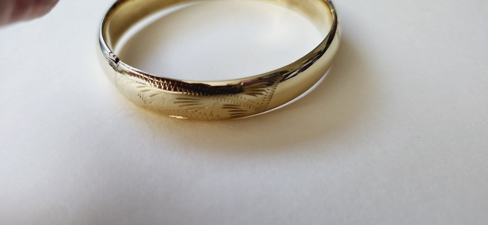 Heavy 13g  14K Gold Engraved Bangle Bracelet - Can be Monogrammed