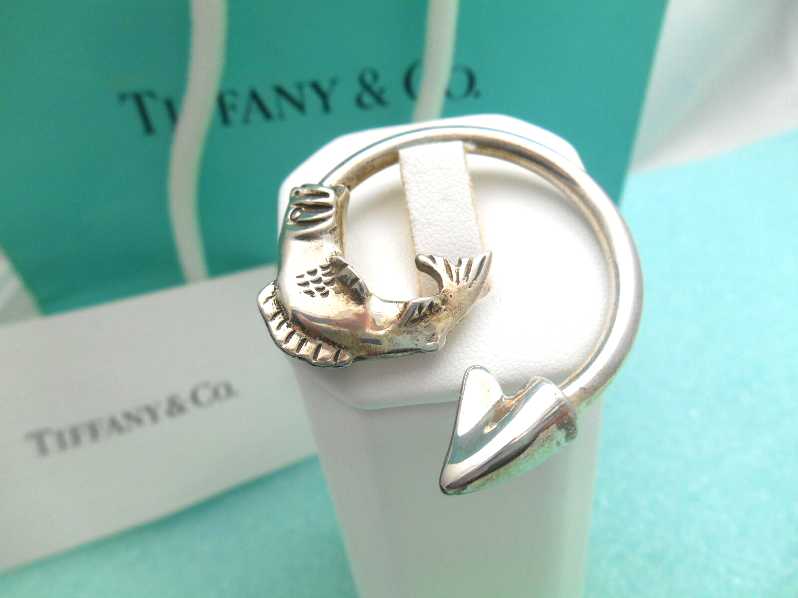 Tiffany & Co. Bass Fish Theme Sterling Silver Key Chain Ring