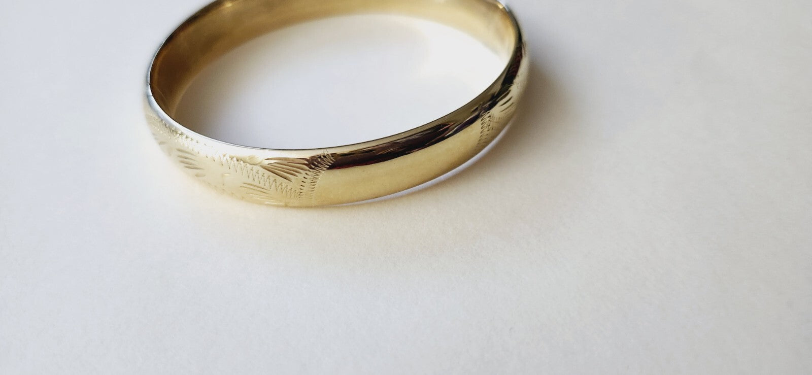 Heavy 13g  14K Gold Engraved Bangle Bracelet - Can be Monogrammed