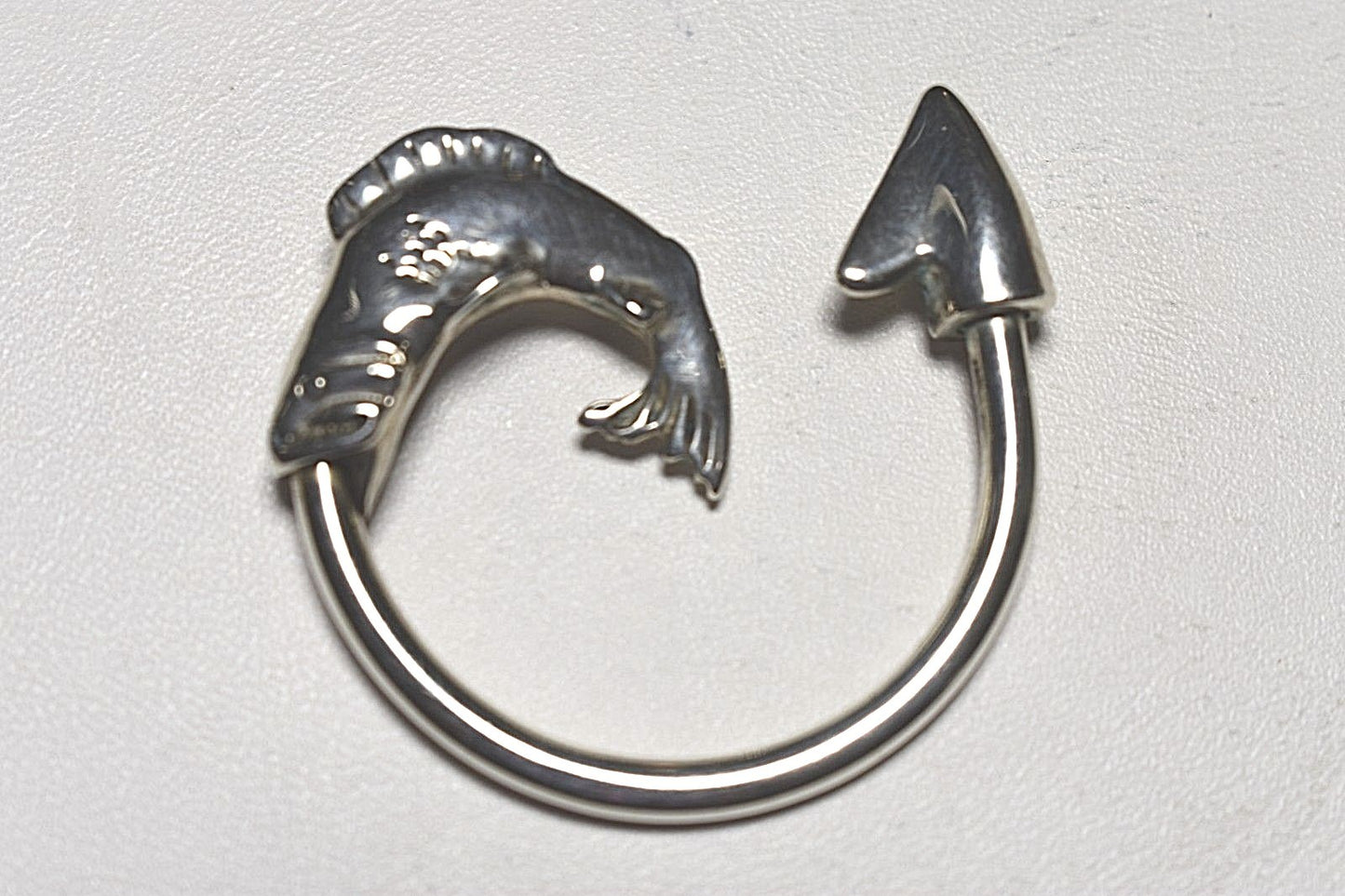 Tiffany & Co. Fish Themed Solid Sterling Silver Key Chain Ring