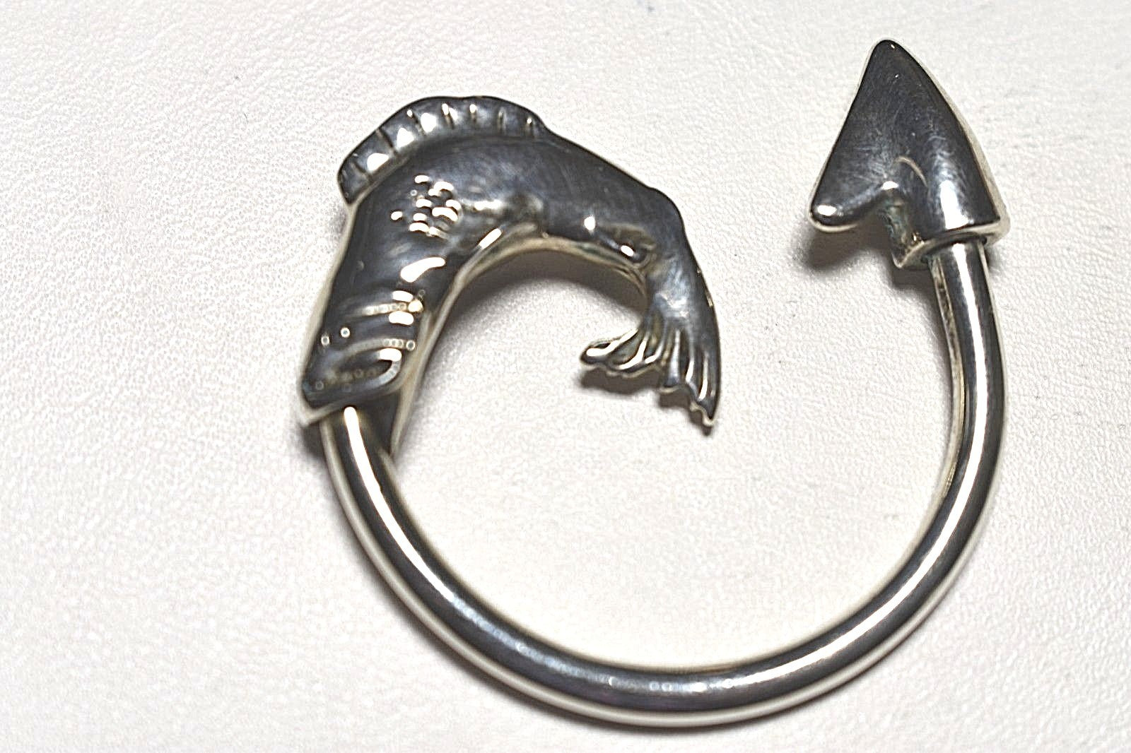 Tiffany & Co. Fish Themed Solid Sterling Silver Key Chain Ring