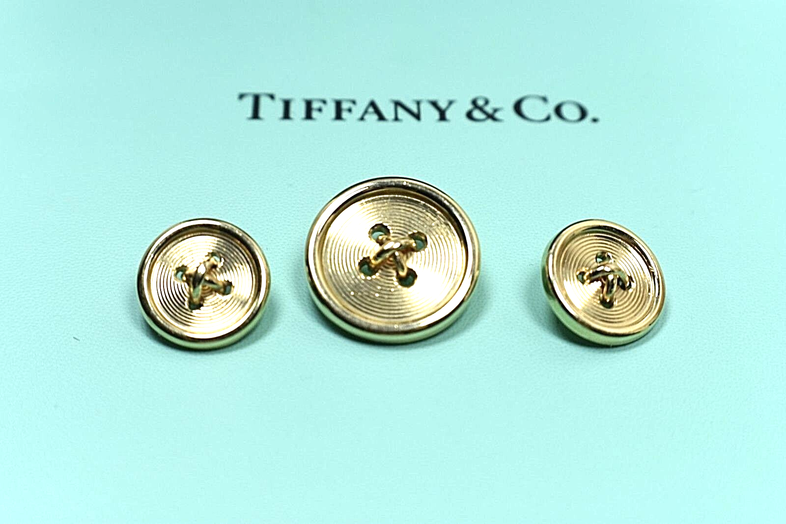 Tiffany & Co Solid 14K Gold Buttons 10g GAL Appraisal 2014 $5000++