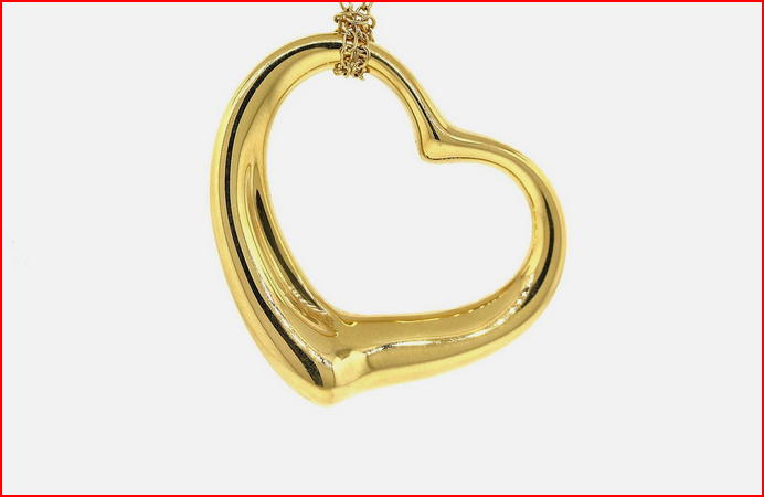 Tiffany & Co Peretti 18K Gold Open Heart Extra Large XL 36mm
