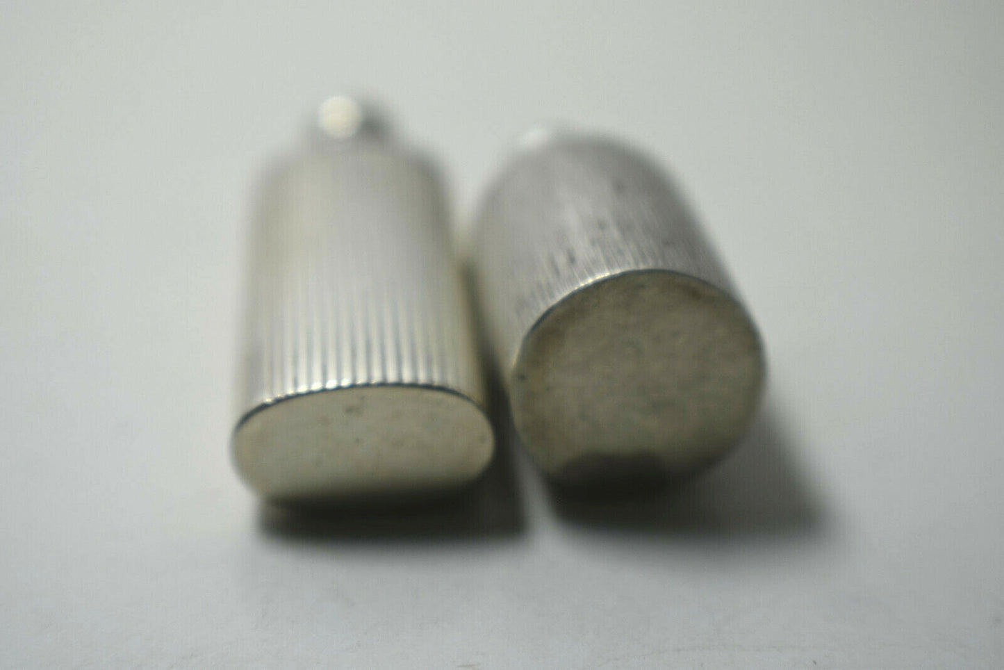 Tiffany & Co. 2 Grooved Mini Perfume Bottles Handbag Size Sterling Silver Rare