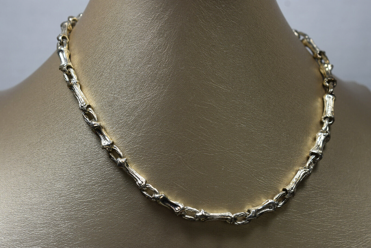 Tiffany & Co "Nature" Bamboo Link Chain Necklace, Vintage '96 Pouch