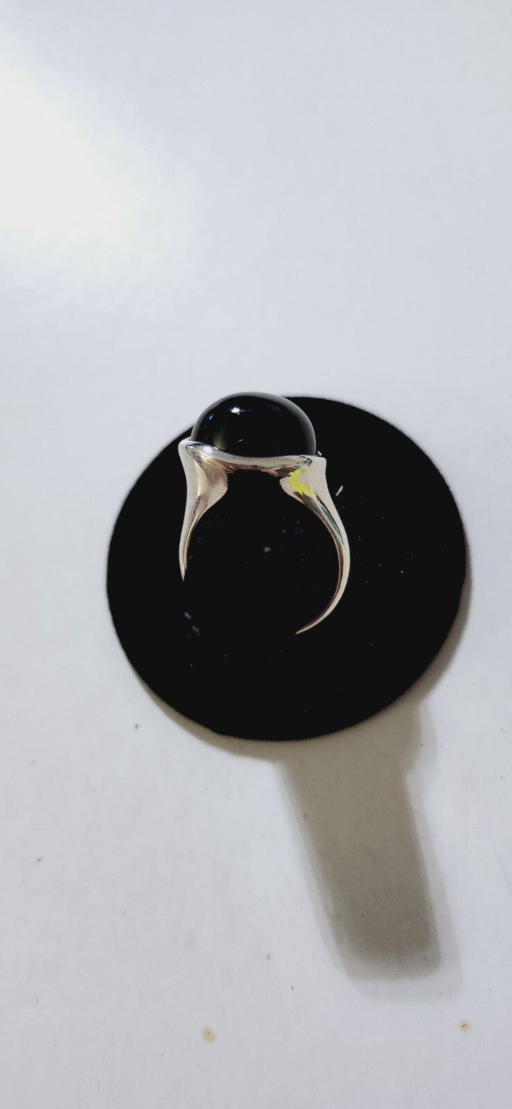 Tiffany & Co Elsa Peretti Large Domed  Black Jade 19mm Ring Sz 8,  Vintage