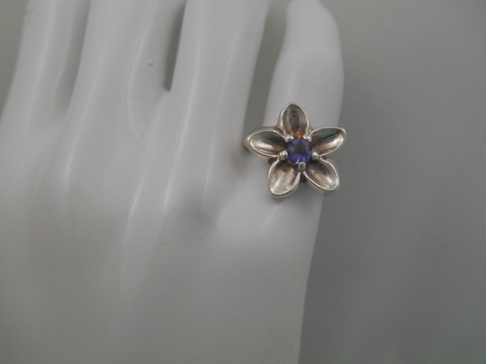 Vintage Tiffany & Co. Rare Nature Iolite Flower Ring Sterling Silver 1993 SALE