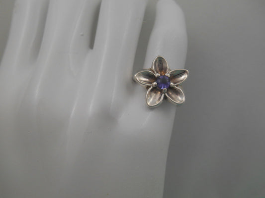 Vintage Tiffany & Co. Rare Nature Iolite Flower Ring Sterling Silver 1993 SALE