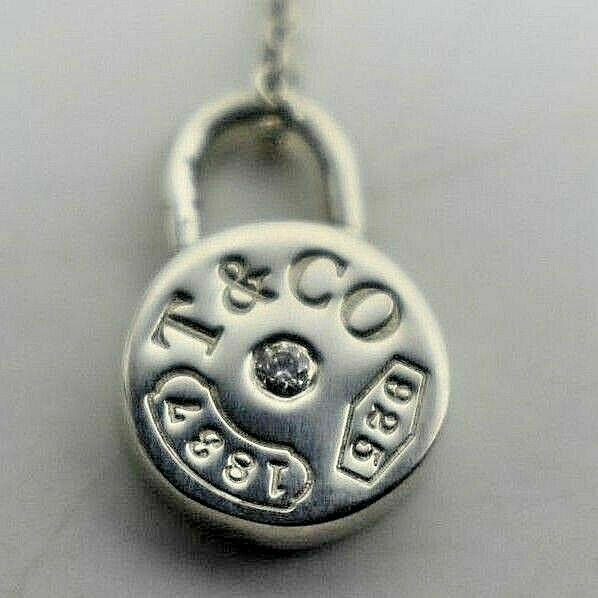 Tiffany & Co. 1837 Round Diamond Padlock Charm Pendant Necklace 16" ($875)