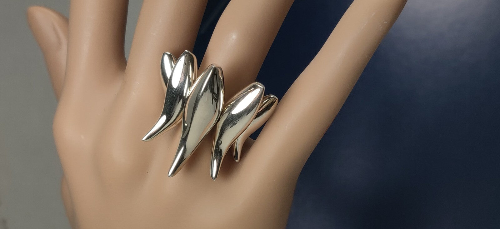 Rare Tiffany & Co Frank GEHRY Five Fish Sterling Silver Size 6.5 Pouch Authentic
