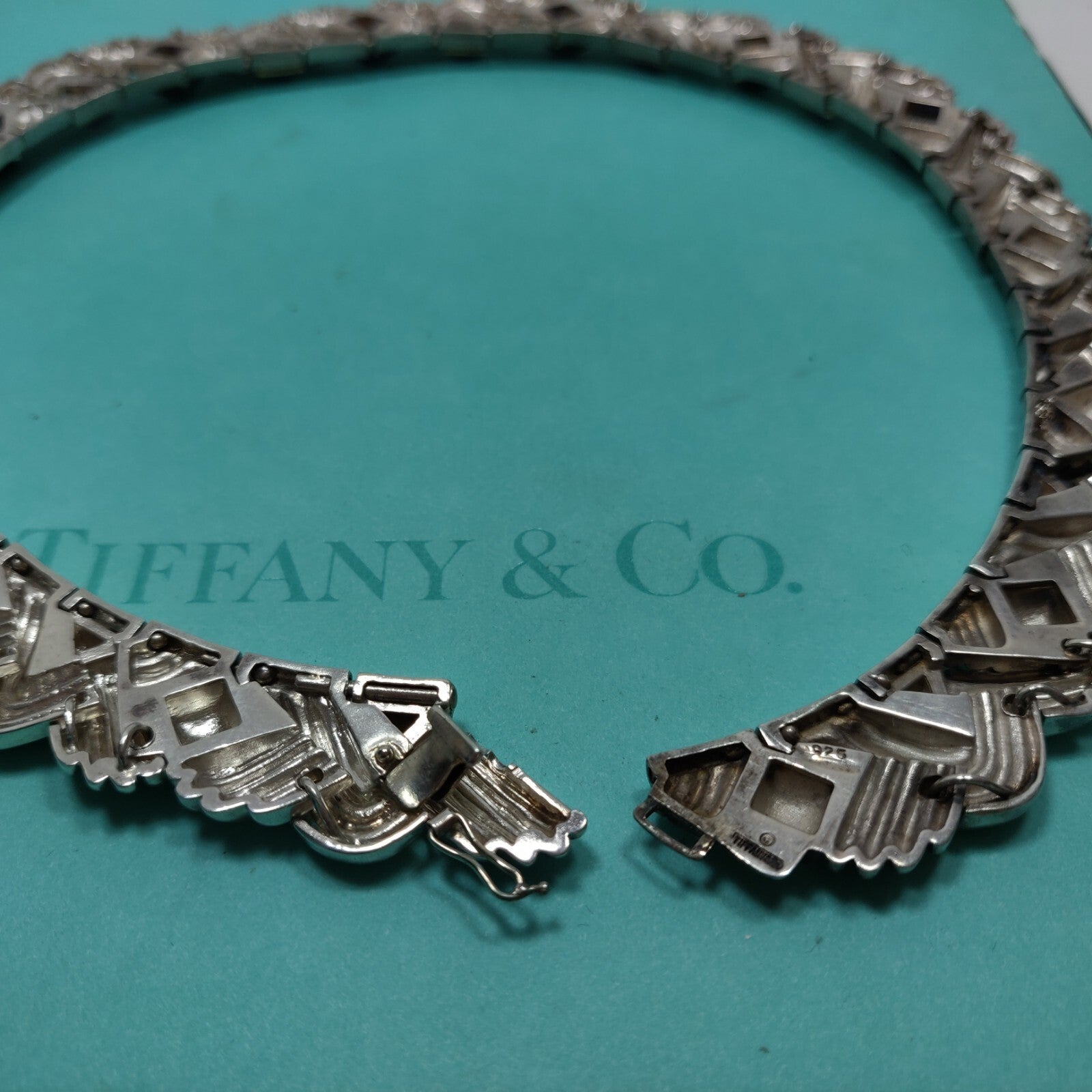 Tiffany &Co Lapis Lazuli Rare Vintage Necklace Gold & Sterling Silver 18"