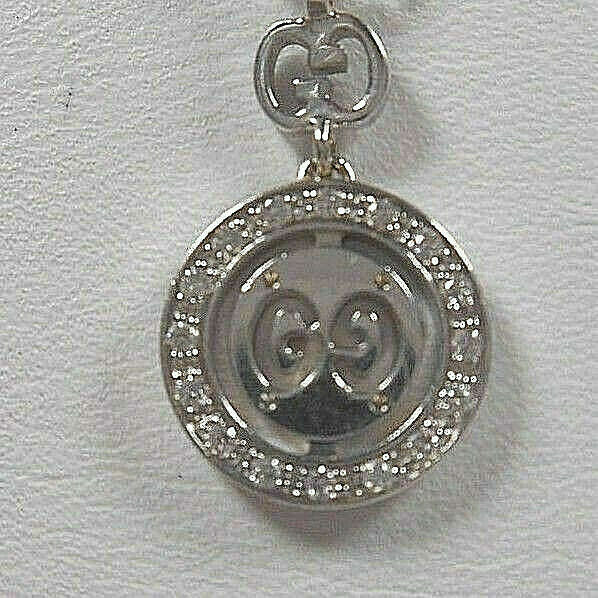 Gucci Double GG Love Britt 18K Gold Diamond Icon Logo Pendant Necklace Pouch Box