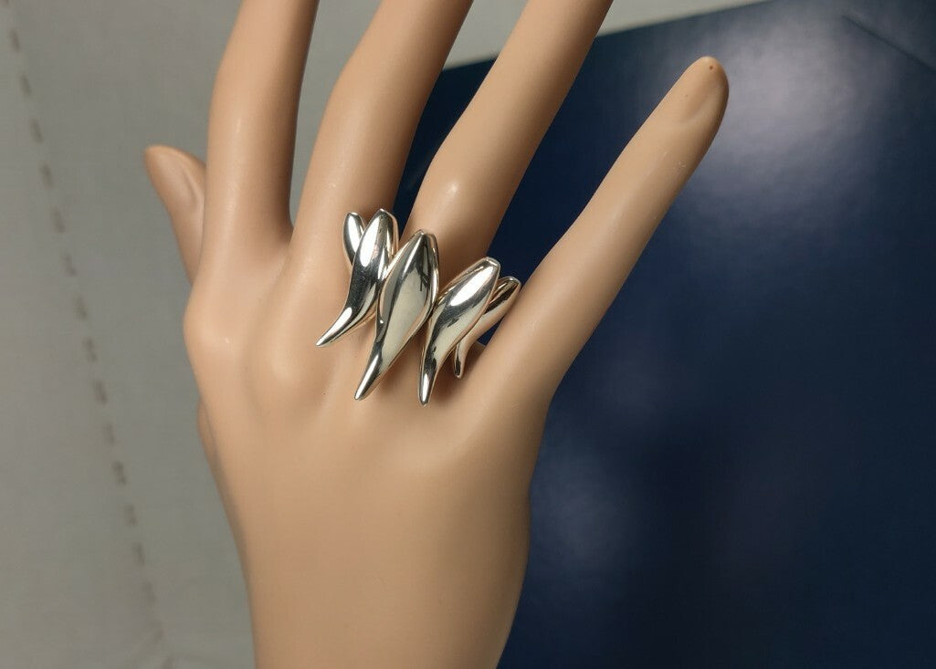 Rare Tiffany & Co Frank GEHRY Five Fish Sterling Silver Size 6.5 Pouch Authentic