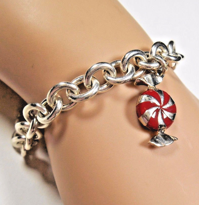 Tiffany & Co 1837 Round Lock Charm Pendant (Opens) Link Bracelet Sterling Silver