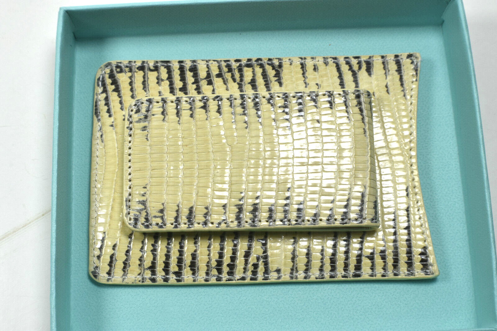 NEW! Tiffany & Co S. African Reptile Leather I.D. & Money Wallet