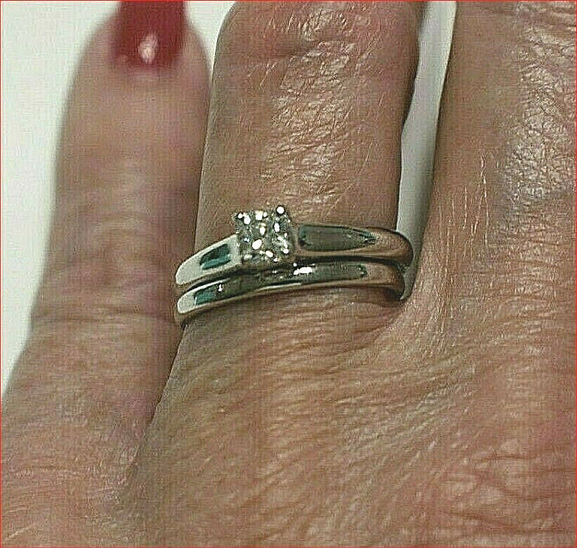Tiffany & Co Platinum .40ct Lucida Diamond Engagement Wedding Band Rings Set