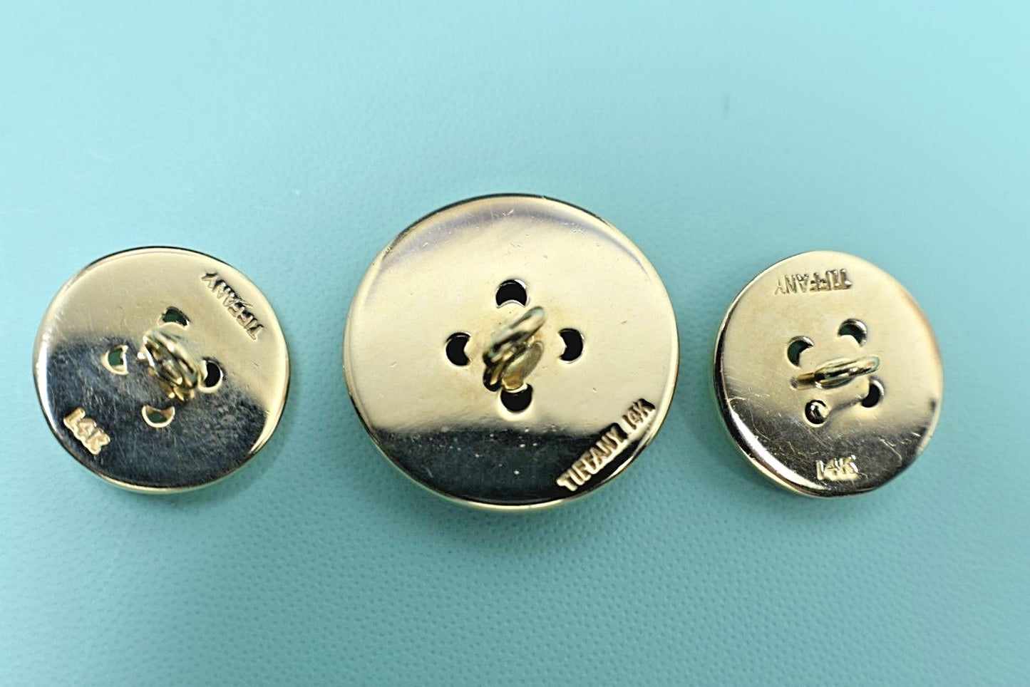 Tiffany & Co Solid 14K Gold Buttons 10g GAL Appraisal 2014 $5000++
