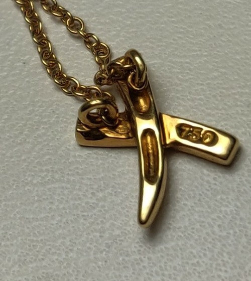 Tiffany & Co Paloma Picasso 18K Gold Mini Graffiti X Necklace - Stacks Well